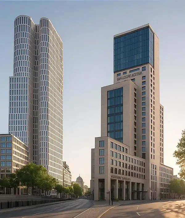 Waldorf Astoria Berlin – Fünf-Sterne-Superior Hotel, Mitwirkung für Aukett+Hesse GmbH, Bauherr Hochtief / ARGE Herzog & De Meuron